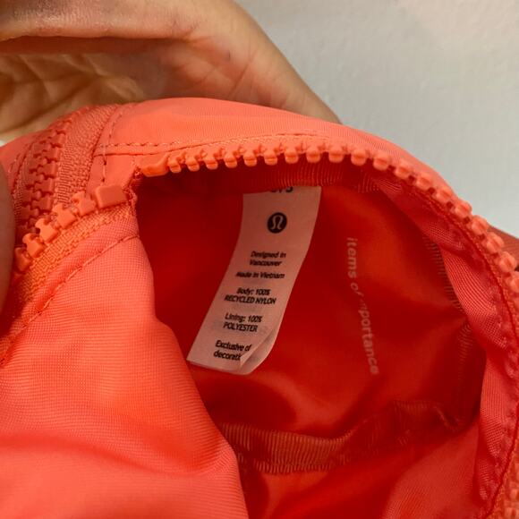 Lululemon City Adventurer Nano Backpack Coral Pink Running Zipper Mini Bag - Picture 8 of 9